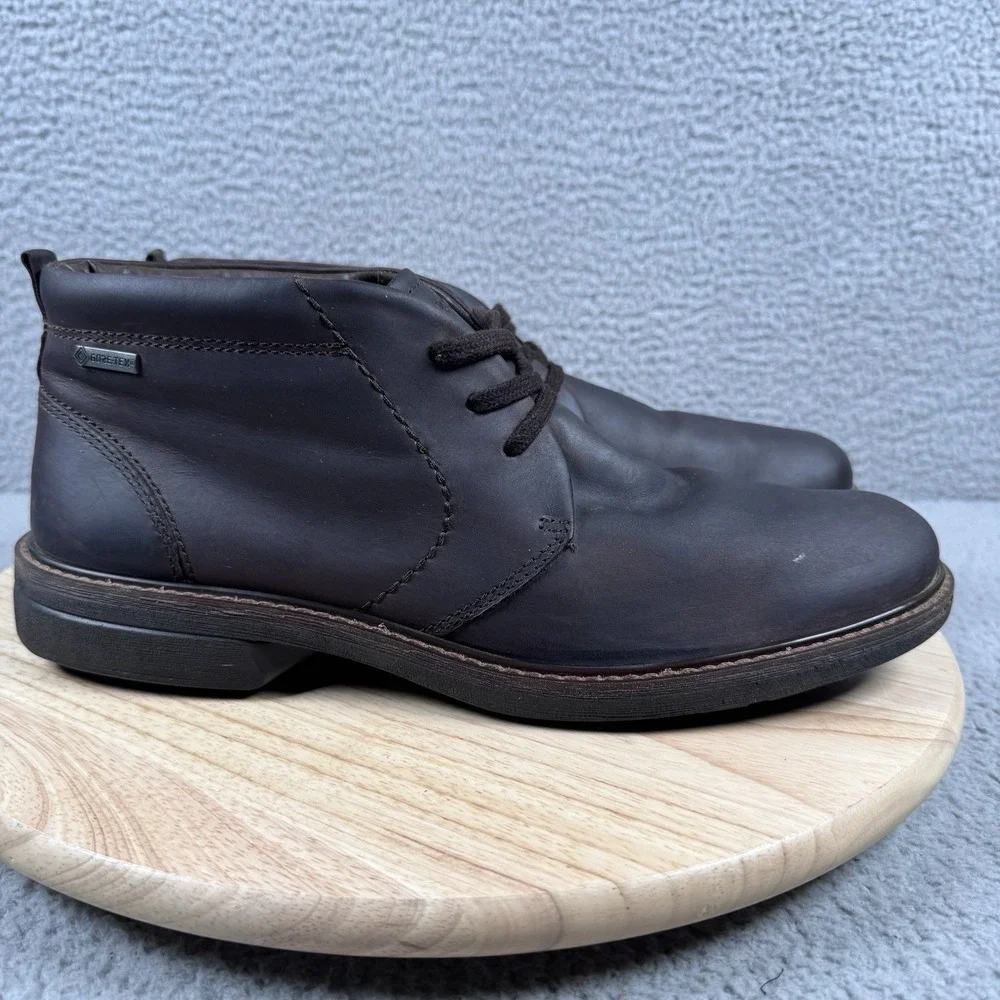 ECCO Turn GTX Mens Size EU 46 US 12-12.5 Cocoa Brown Leather Chukka Boots